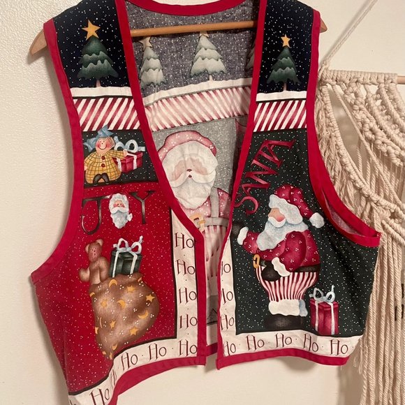 Vintage Tops - Handmade Vintage Linen Christmas Vest